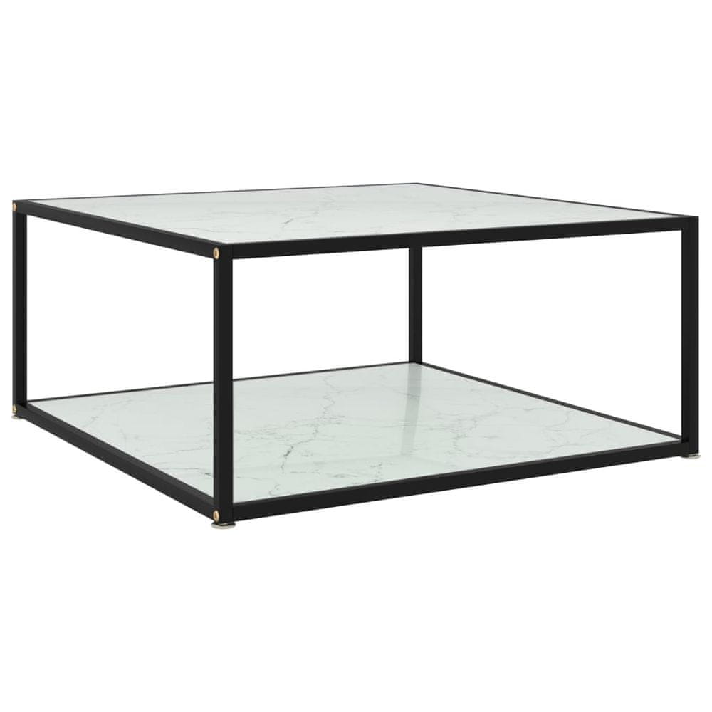 Vidaxl Konferenčný stolík, biely 80x80x35 cm, tvrdené sklo